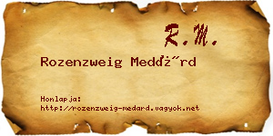 Rozenzweig Medárd névjegykártya